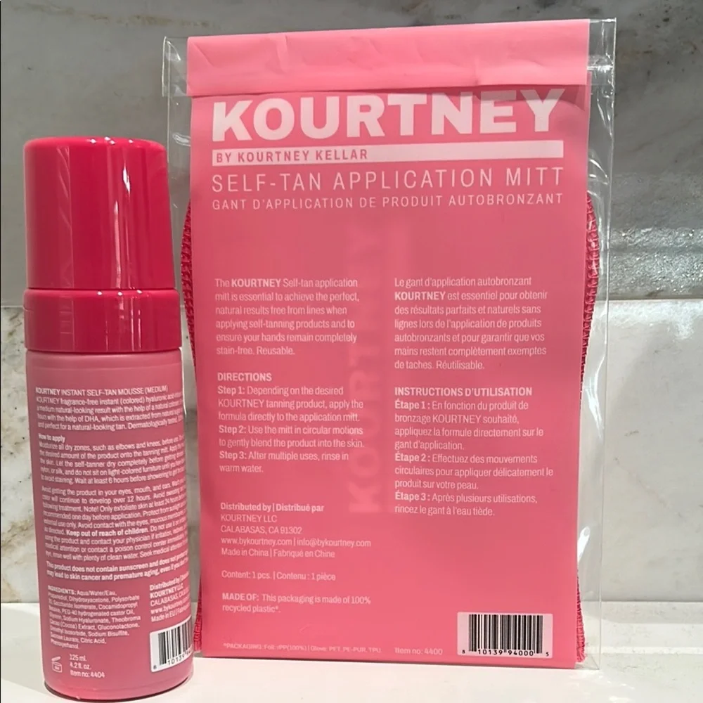 Kourtney Keller Instant Self-Tan Mousse and Applicator Mitt